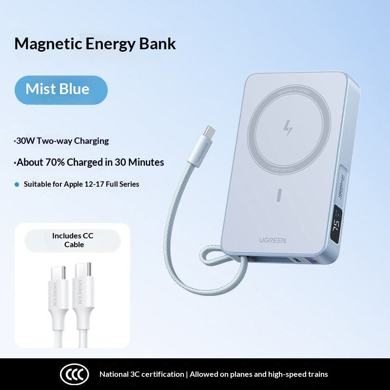 Stay Powered Up with the Magnetic Wireless Power Bank Ah 20W Portable